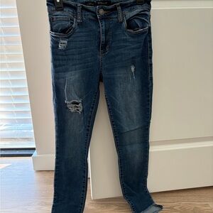 STS Blue Distressed Dark Wash Skinny Jeans